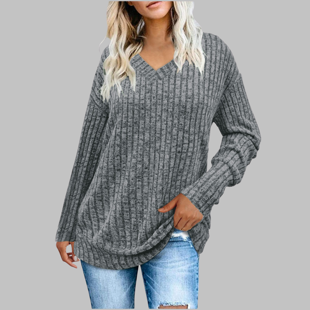 Jeanine | Comfy V-Neck Long Sleeve Top