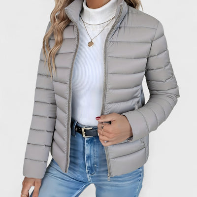 Philipa | Elegant long jacket with high collar