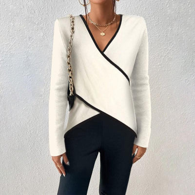 Yzabelle | Wrap Contrast Trim Jumper