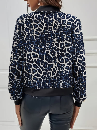 Isabella™| Leopard Print Zip-Up Jacket