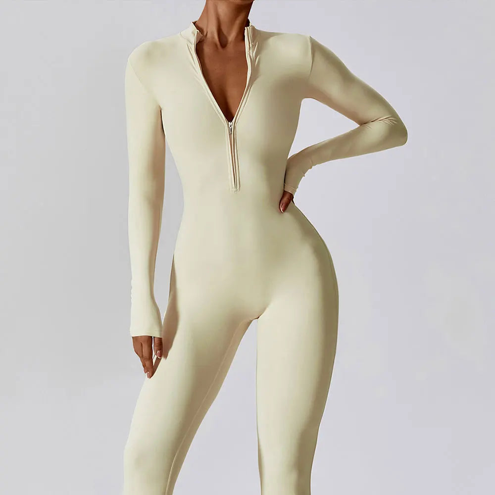 Olivia - Long Sleeve Yoga Jumpsuit