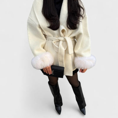 Woolcat | Elegant Coat with Faux Fur Details