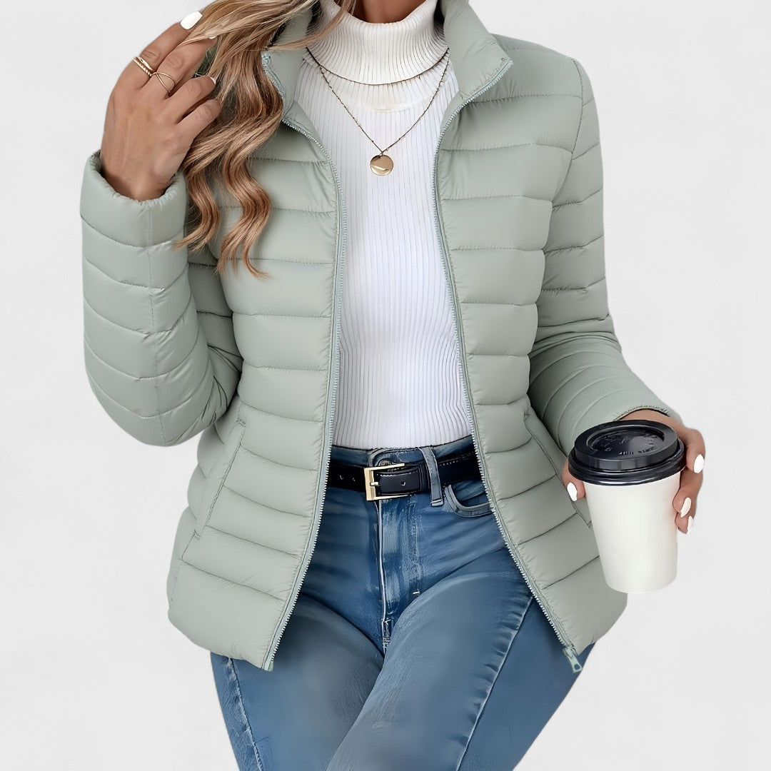 Philipa | Elegant long jacket with high collar